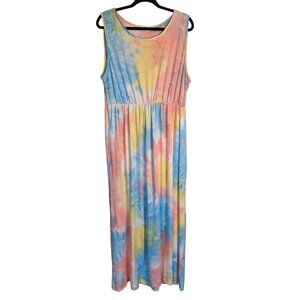 Haptics Tie Dye SLeeveless Maxi Dress Women's 3X